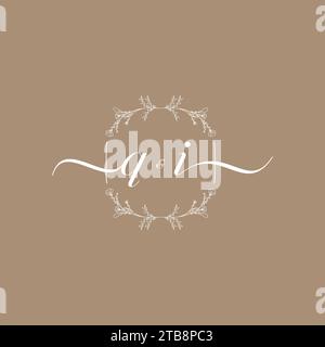 QI handwriting logo of initial signature, wedding and fashion concept design Stock Vector