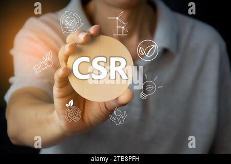 CSR or Corporate Social Responsibility Or as it is understood, it is the source of society. Stock Photo