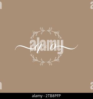 QO handwriting logo of initial signature, wedding and fashion concept design Stock Vector
