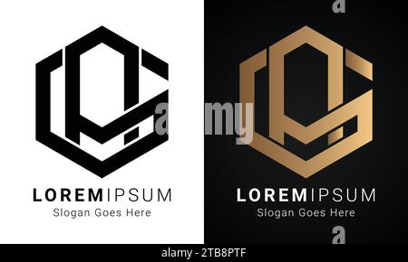 Luxury Initial GA or AG Monogram Text Letter Logo Design Stock Vector