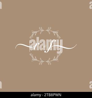 RF handwriting logo of initial signature, wedding and fashion concept design Stock Vector