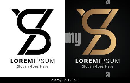Luxury Initial YS or SY Monogram Text Letter Logo Design Stock Vector