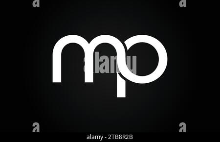 Luxury Initial MP or PM Monogram Text Letter Logo Design Stock Vector