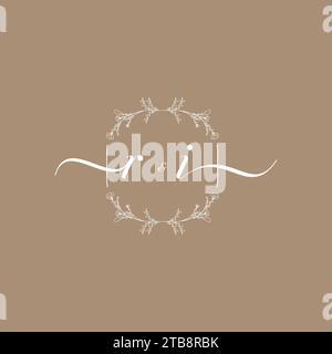 RI handwriting logo of initial signature, wedding and fashion concept design Stock Vector