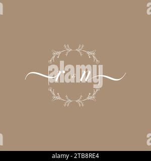 RN handwriting logo of initial signature, wedding and fashion concept design Stock Vector