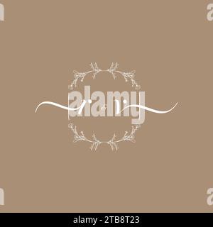RV handwriting logo of initial signature, wedding and fashion concept design Stock Vector