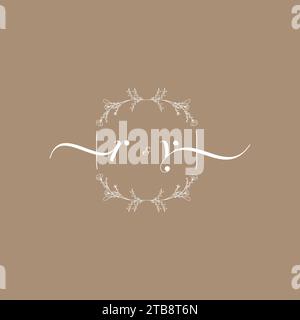 RY handwriting logo of initial signature, wedding and fashion concept design Stock Vector