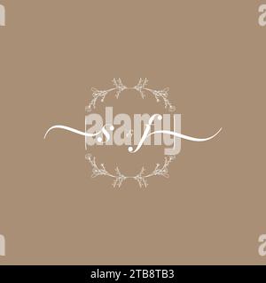 SF handwriting logo of initial signature, wedding and fashion concept design Stock Vector