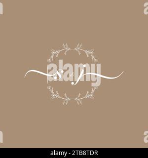 SJ handwriting logo of initial signature, wedding and fashion concept design Stock Vector