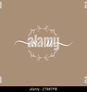 SU handwriting logo of initial signature, wedding and fashion concept design Stock Vector