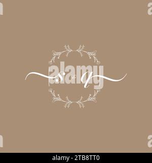SQ handwriting logo of initial signature, wedding and fashion concept design Stock Vector