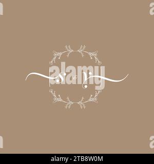 SY handwriting logo of initial signature, wedding and fashion concept design Stock Vector