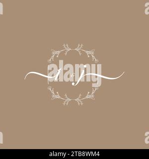 TJ handwriting logo of initial signature, wedding and fashion concept design Stock Vector