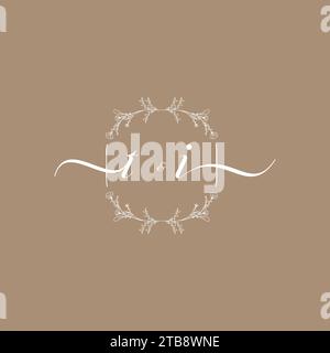 TI handwriting logo of initial signature, wedding and fashion concept design Stock Vector