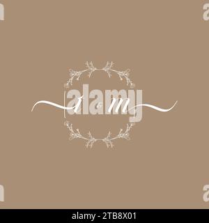 TM handwriting logo of initial signature, wedding and fashion concept design Stock Vector