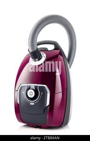 Vacuum cleaner for house cleaning services isolated on the white background, clean sweeper for floor and carpet. Stock Photo