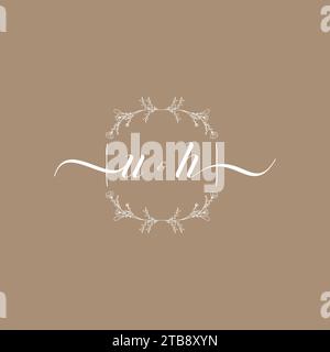 UH handwriting logo of initial signature, wedding and fashion concept design Stock Vector