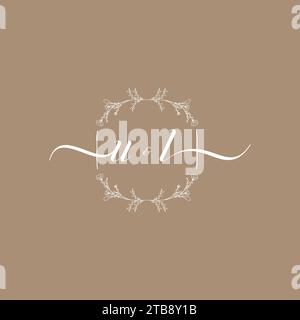 UL handwriting logo of initial signature, wedding and fashion concept design Stock Vector