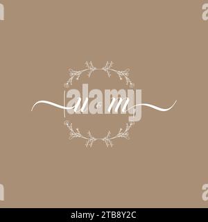 UM handwriting logo of initial signature, wedding and fashion concept design Stock Vector