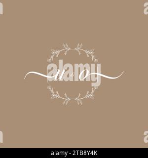 UO handwriting logo of initial signature, wedding and fashion concept design Stock Vector