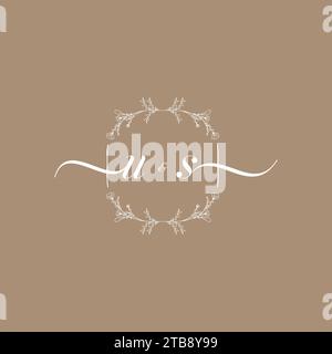 US handwriting logo of initial signature, wedding and fashion concept design Stock Vector