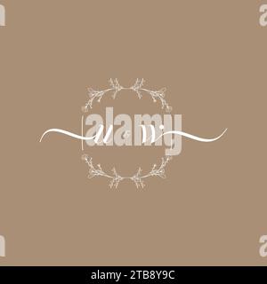 UW handwriting logo of initial signature, wedding and fashion concept design Stock Vector