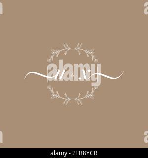 UX handwriting logo of initial signature, wedding and fashion concept design Stock Vector