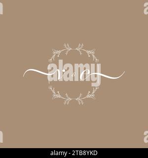 VE handwriting logo of initial signature, wedding and fashion concept design Stock Vector