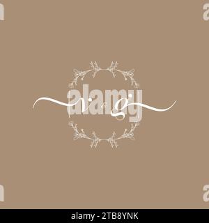 VG handwriting logo of initial signature, wedding and fashion concept design Stock Vector
