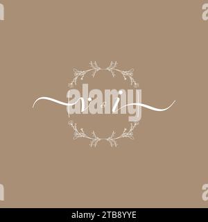 VI handwriting logo of initial signature, wedding and fashion concept design Stock Vector