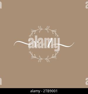 VL handwriting logo of initial signature, wedding and fashion concept design Stock Vector