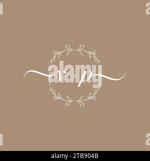 VP handwriting logo of initial signature, wedding and fashion concept design Stock Vector