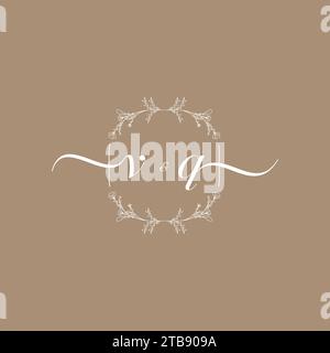 VQ handwriting logo of initial signature, wedding and fashion concept design Stock Vector