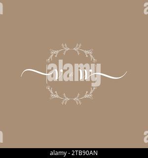 VW handwriting logo of initial signature, wedding and fashion concept design Stock Vector