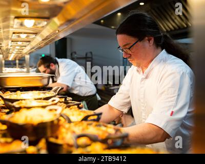 Behind the scenes in a restaurant kitchen Stock Photo