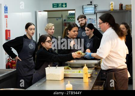 Behind the scenes in a restaurant kitchen Stock Photo