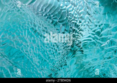 Close-up detail of clear ice from an Iceberg in natural patterns, from the South Sawyer Glacier; Inside Passage, Alaska, United States of America Stock Photo