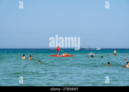 Mondello Beach on Sicily, Italy Stock Photo