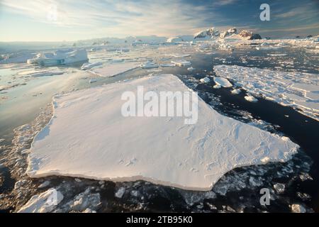 Broken ice in Crystal Sound; Antarctica Stock Photo