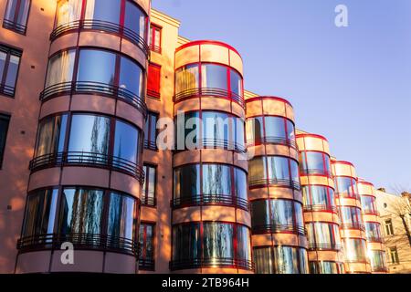 Oslo, Norway - September 29, 2021: Street in Oslo city at sunset Stock Photo