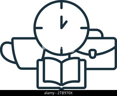 Time management outline icon. Monochrome simple sign from productivity collection. Time management icon for logo, templates, web design and Stock Vector