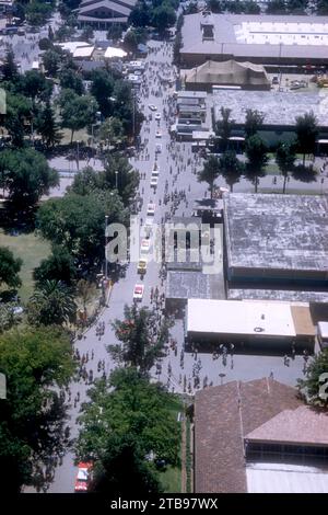 SACRAMENTO, CA - AUGUST, 1958: An aerial view of the Sacramento State Fairgrounds circa August, 1958 in Sacramento, California. (Photo by Hy Peskin) Stock Photo