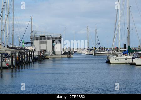 View of the Old Stream in Warnemuende Stock Photo