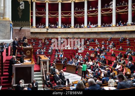 Paris, France. 05th Dec, 2023. Session of questions to the government at The National Assembly in Paris on December 5, 2023. Photo by Raphael Lafargue/ABACAPRESS.COM Credit: Abaca Press/Alamy Live News Stock Photo