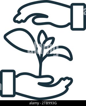 Environmental protection outline icon. Monochrome simple sign from social causes and activism collection. Environmental protection icon for logo Stock Vector