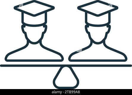 Education equality outline icon. Monochrome simple sign from social causes and activism collection. Education equality icon for logo, templates, web Stock Vector