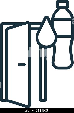 Clean water access outline icon. Monochrome simple sign from social causes and activism collection. Clean water access icon for logo, templates, web Stock Vector