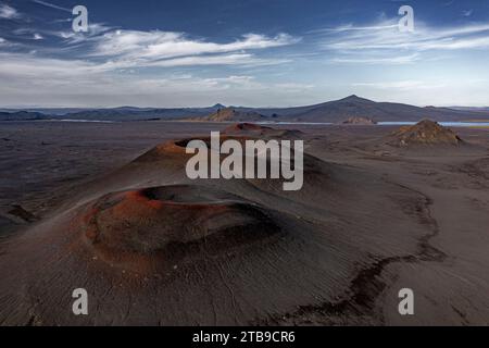 Bizarre and surrealistic landscapes reveal themselves to visitors to the region around Landmannalaugar, in the southern highlands of Iceland. Stock Photo