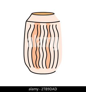Decorative vase for flowers flat element. Interior decor. Vector isolated sign. Digital illustration for web page, mobile app, promo. Stock Vector