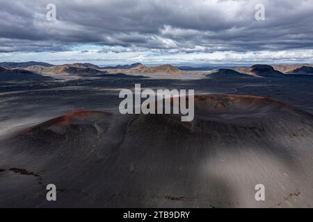 Bizarre and surrealistic landscapes reveal themselves to visitors to the region around Landmannalaugar, in the southern highlands of Iceland. Stock Photo